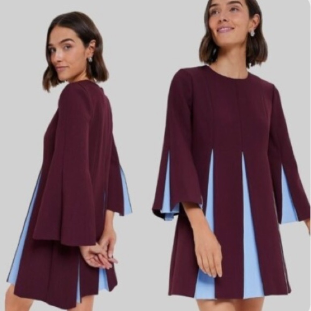 Tuckernuck | Merlot and Sky Blue Long Sleeve Griffiths Dress Merlot size M | NWT